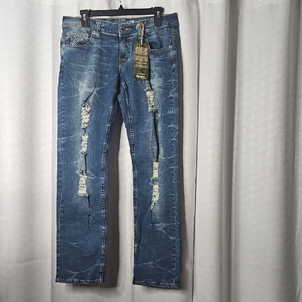 Distressed Blue Jeans